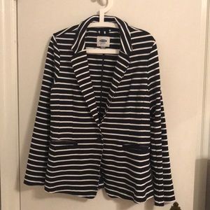 Old navy white and navy large cotton blazer